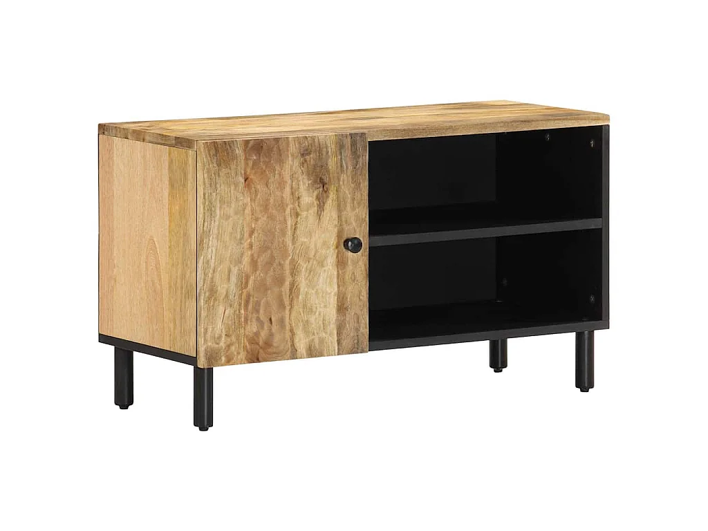 Meuble TV 80x31x46 cm bois massif de manguier