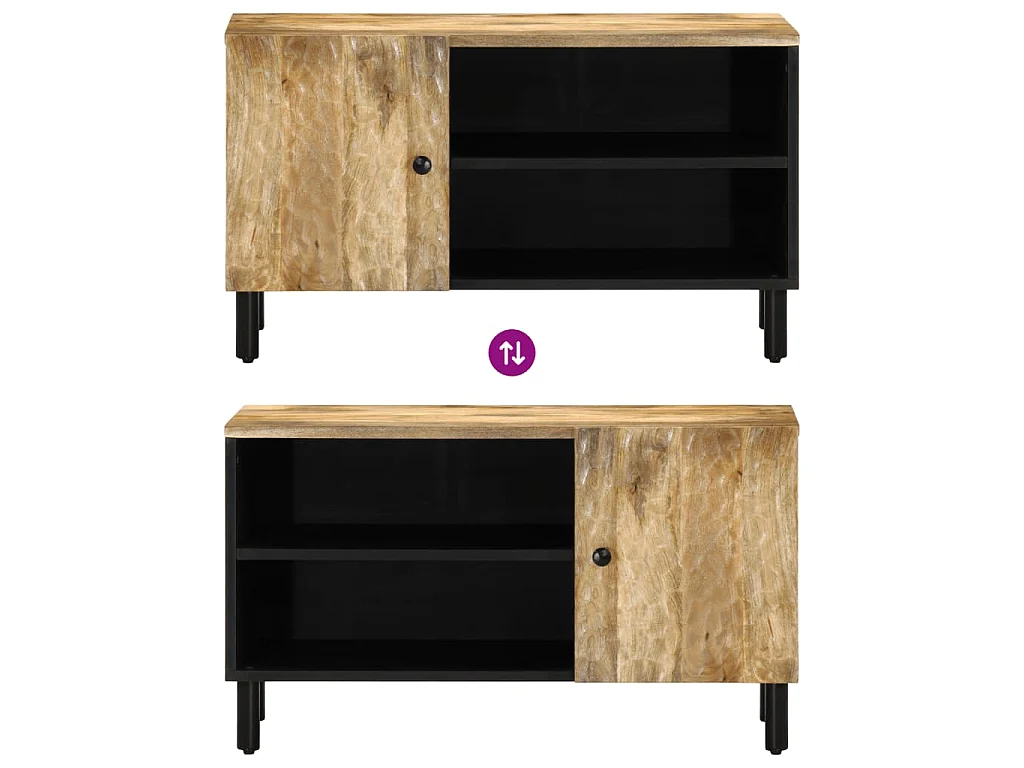 Meuble TV 80x31x46 cm bois massif de manguier