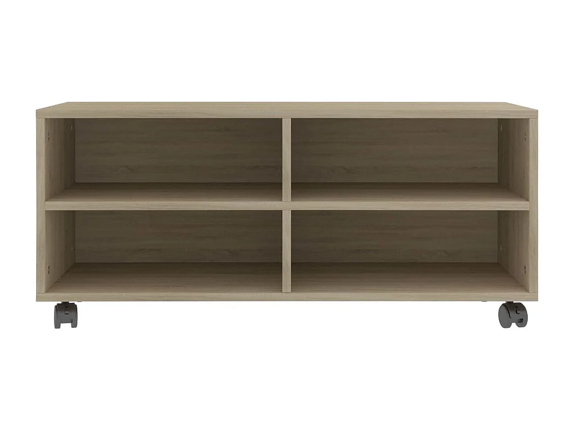 TV-Schrank mit Rollen Sonoma-Eiche 90x35x35 cm Holzwerkstoff