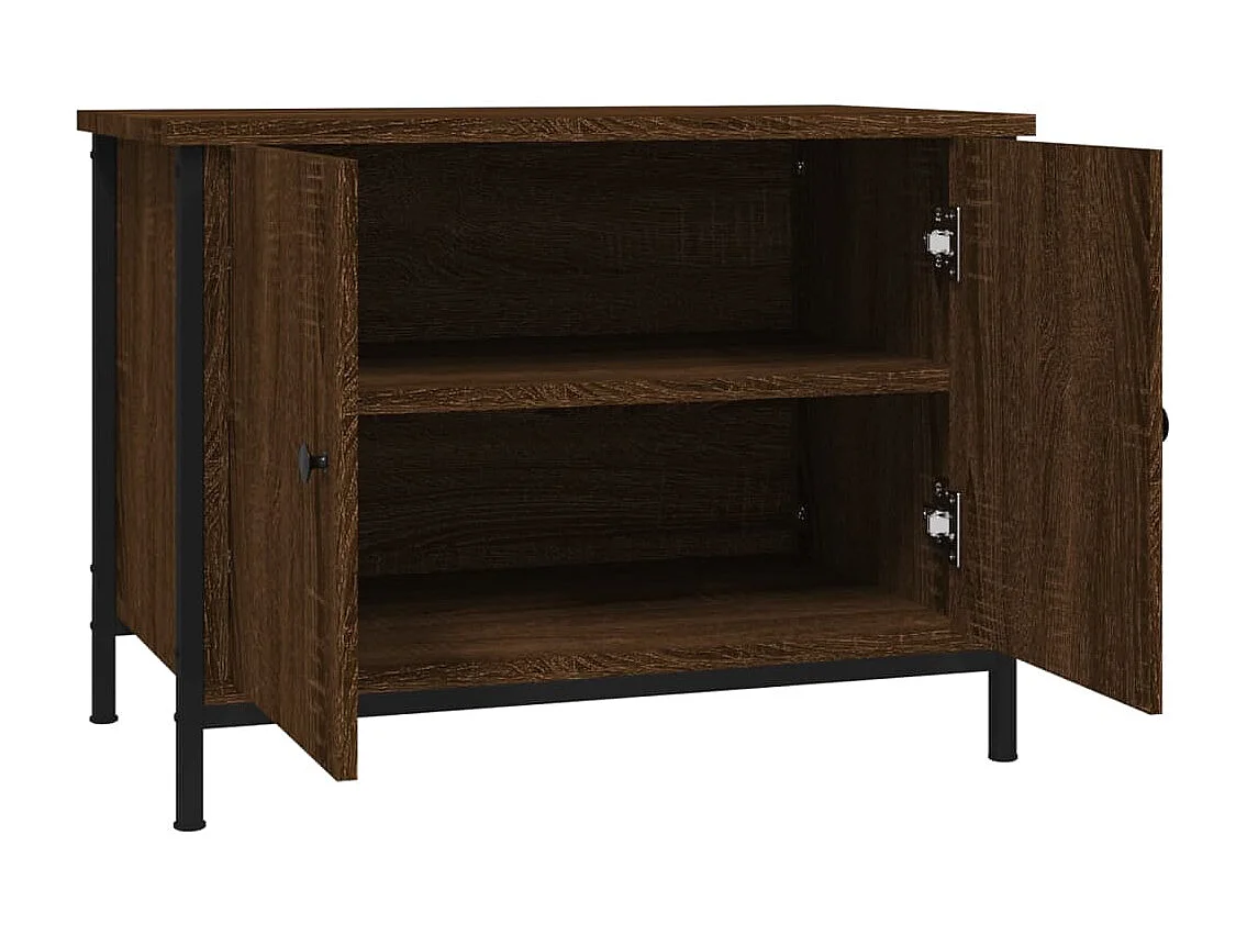 Móvel TV c/ portas 60x35x45 cm deriv. madeira carvalho castanho