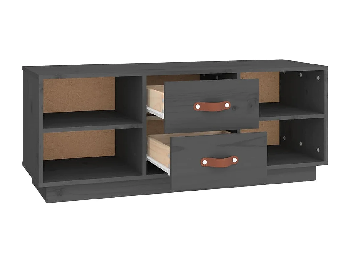 Meuble TV Gris 100x34x40 cm Bois de pin massif