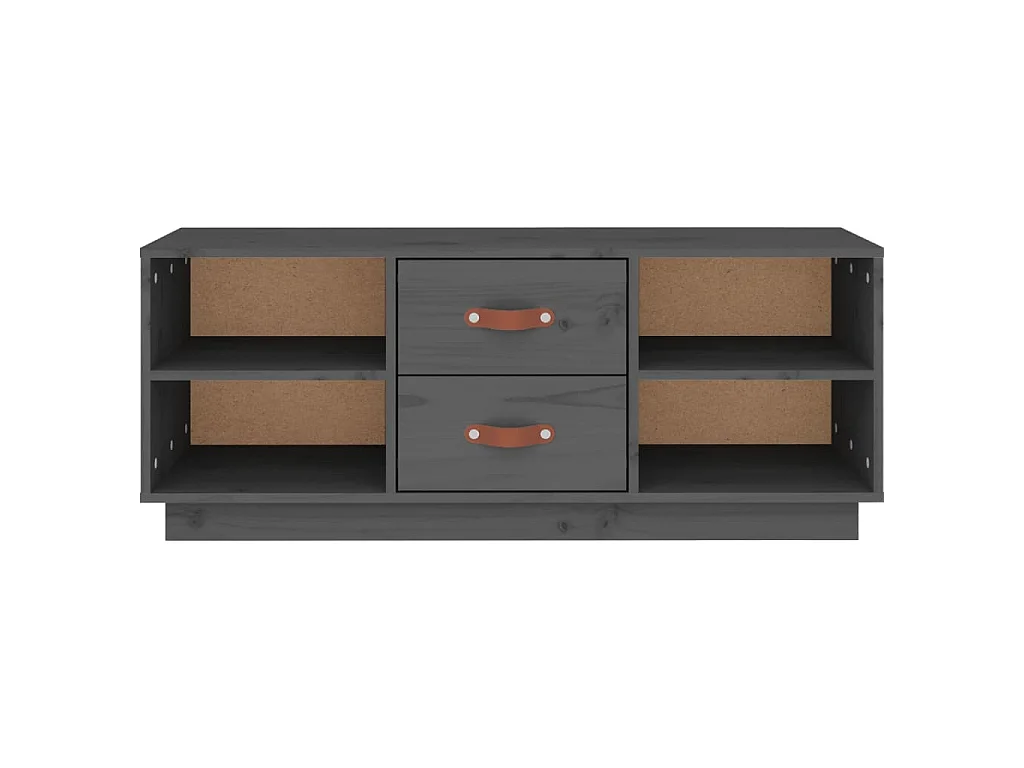 Tv-meubel 100x34x40 cm massief grenenhout grijs