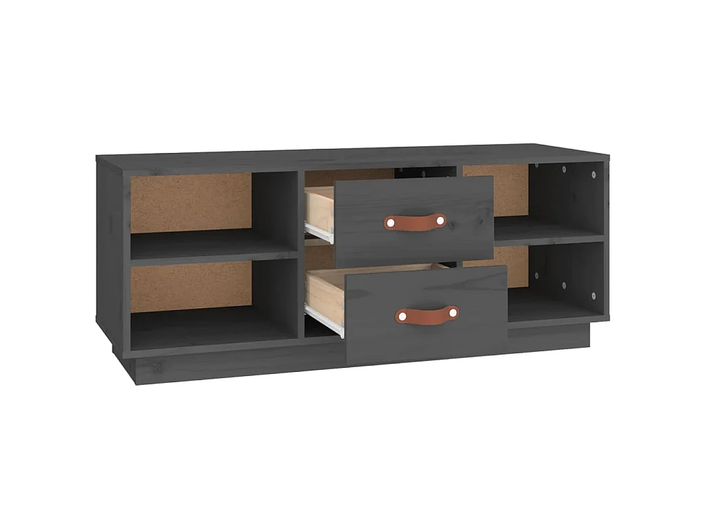 Tv-meubel 100x34x40 cm massief grenenhout grijs