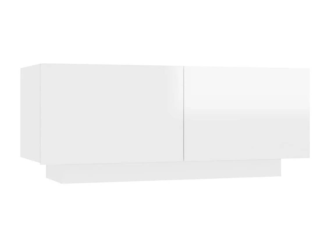 Tv-meubel 100x35x40 cm bewerkt hout hoogglans wit