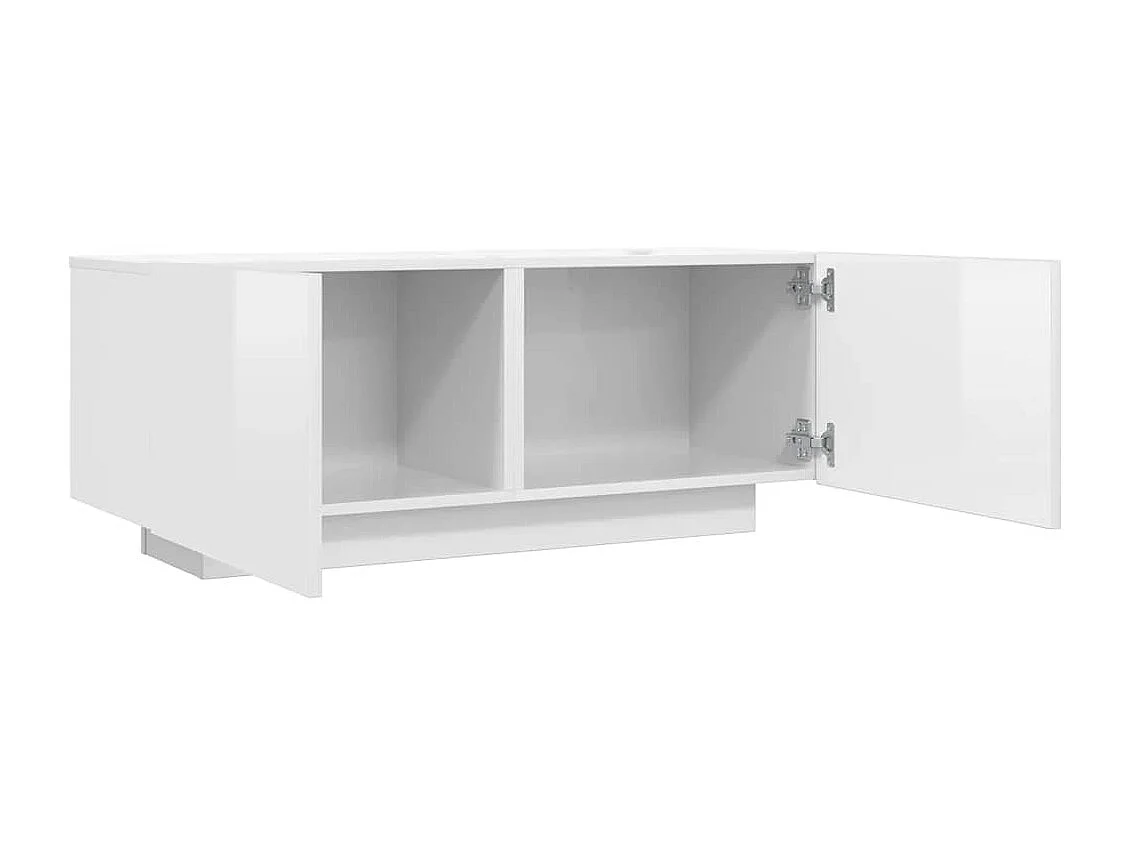 Tv-meubel 100x35x40 cm bewerkt hout hoogglans wit