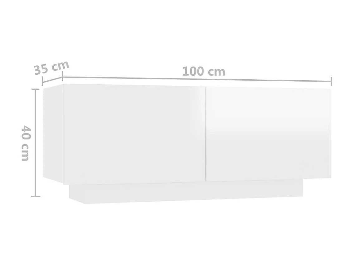 Tv-meubel 100x35x40 cm bewerkt hout hoogglans wit