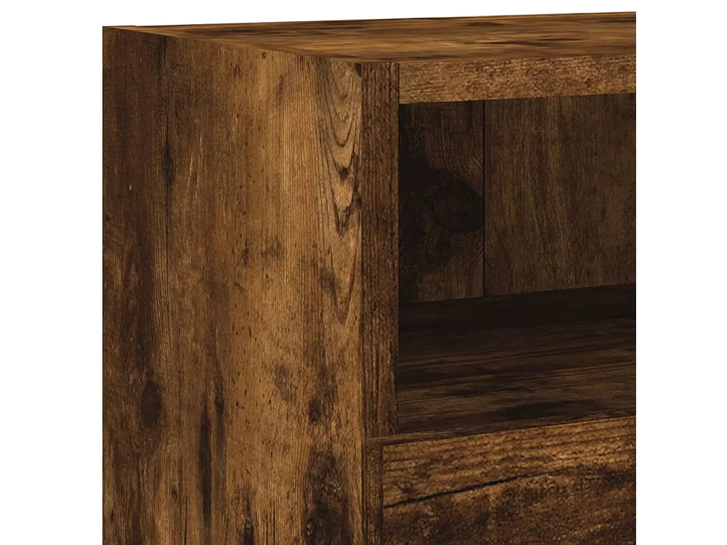 Unités murales TV 4 pcs chêne fumé bois d'ingénierie