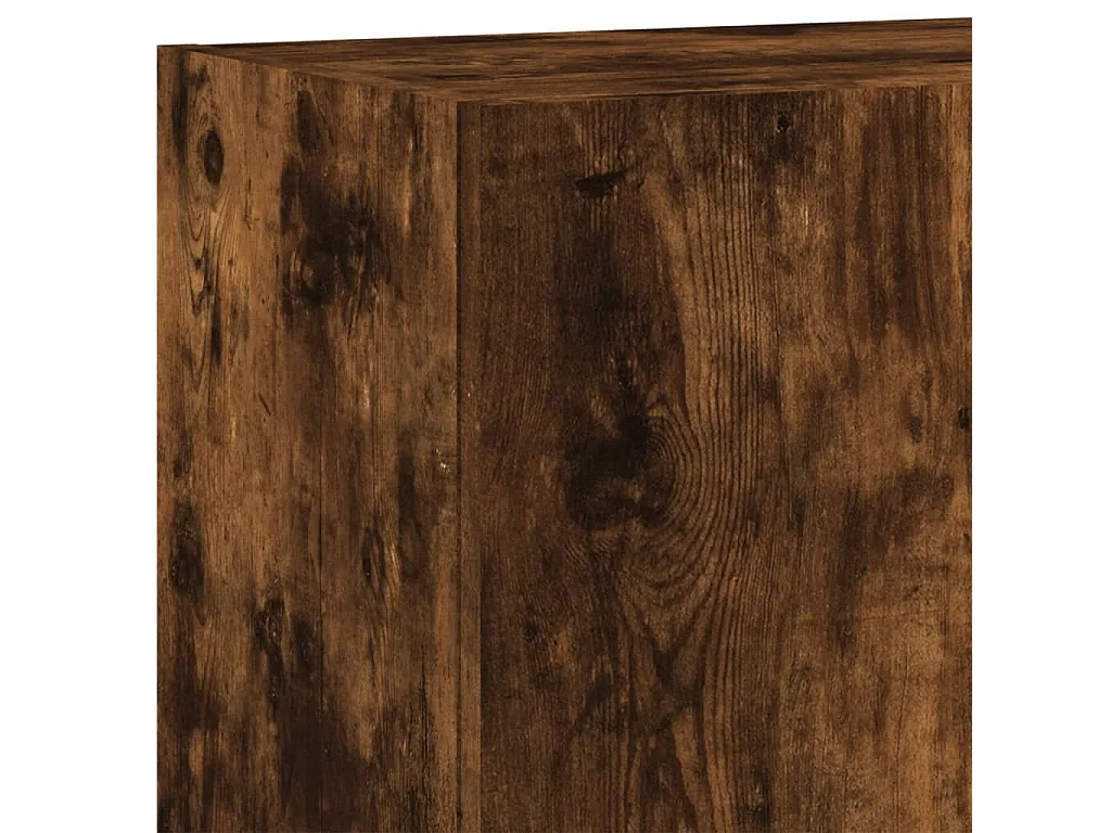 Unités murales TV 4 pcs chêne fumé bois d'ingénierie