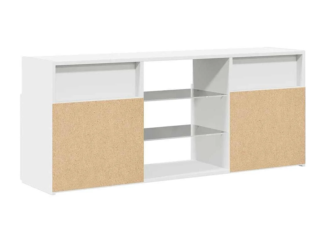 Meuble TV avec lumières LED blanc 120x30x50 cm