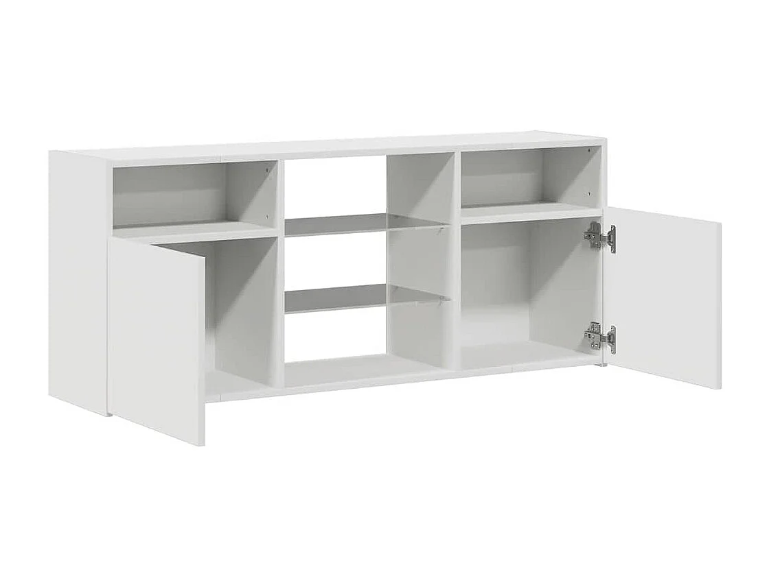 Meuble TV avec lumières LED blanc 120x30x50 cm