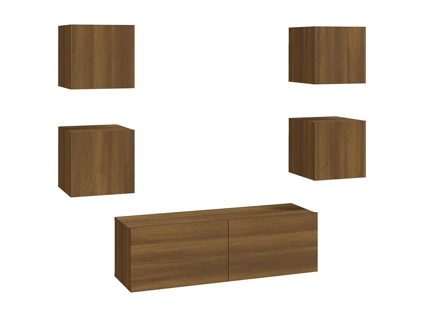 Conjunto móvel TV de parede derivados madeira carvalho castanho