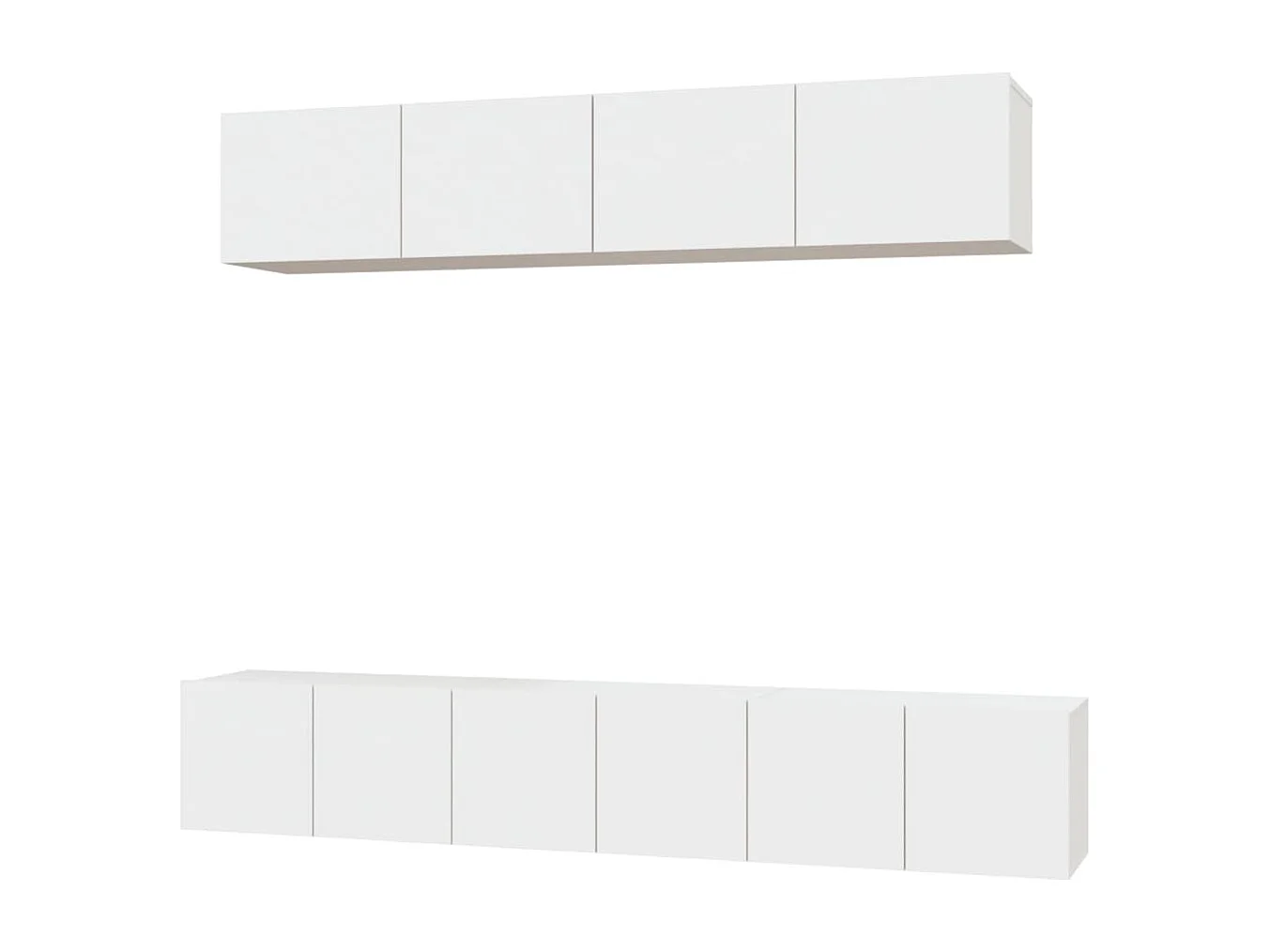 Conjunto móveis de TV 5 pcs madeira processada branco