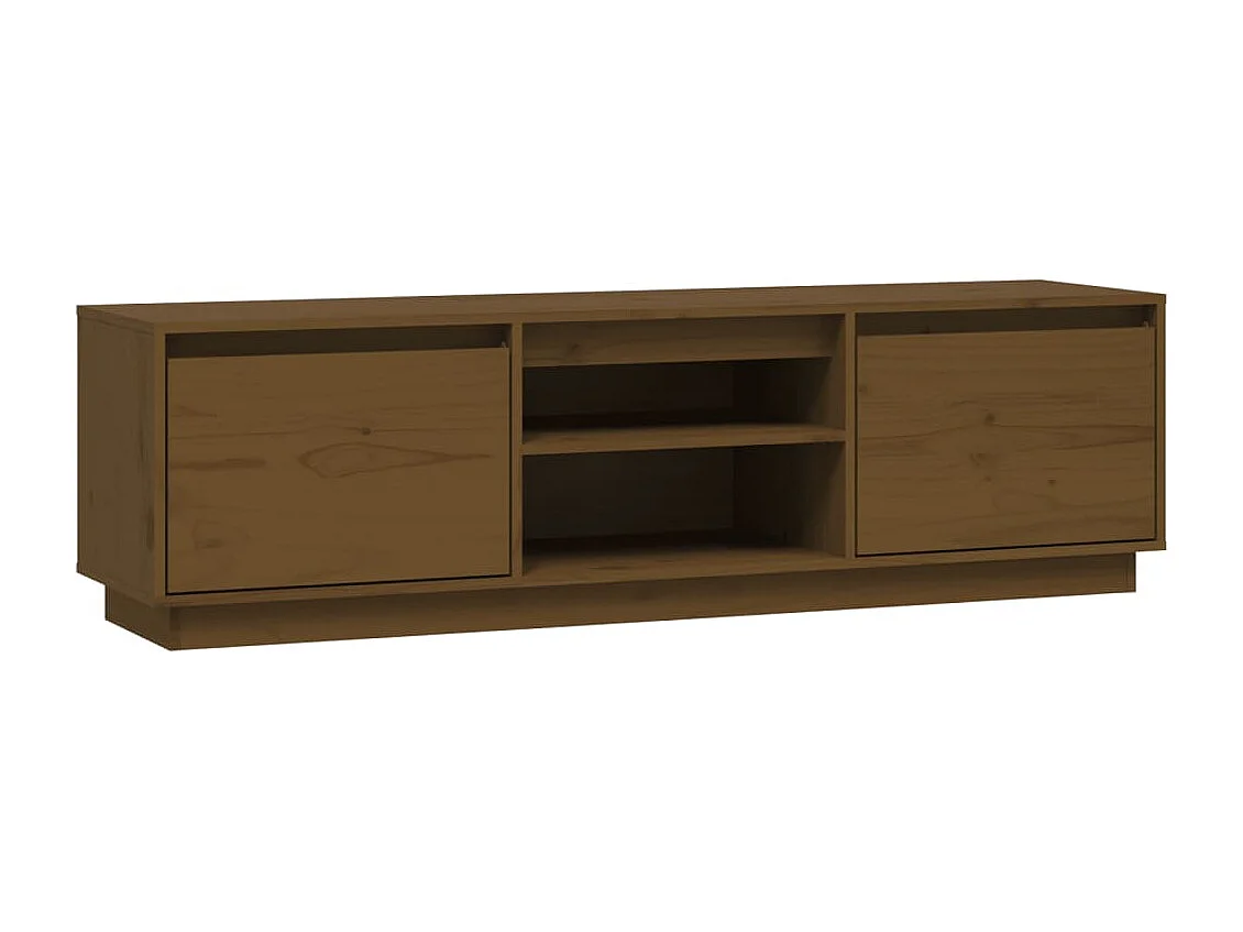 Meuble TV Marron miel 140x35x40 cm Bois de pin massif