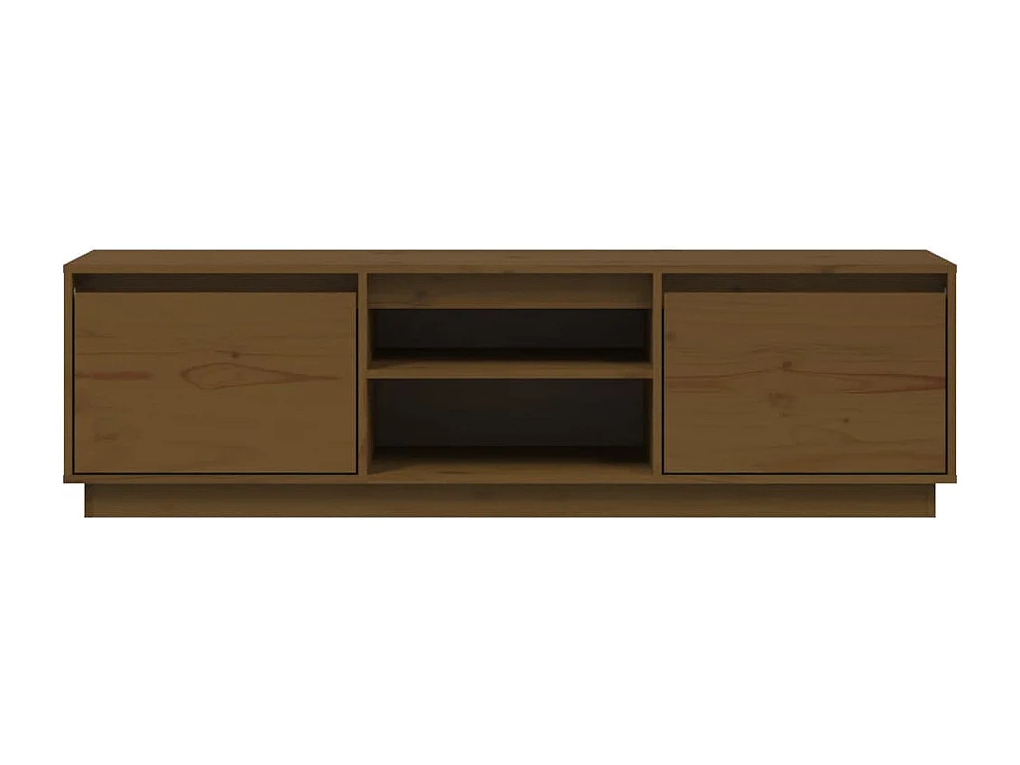 Meuble TV Marron miel 140x35x40 cm Bois de pin massif