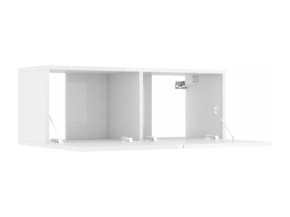 Meubles TV 2 pcs Blanc brillant 80x30x30 cm Bois d'ingénierie