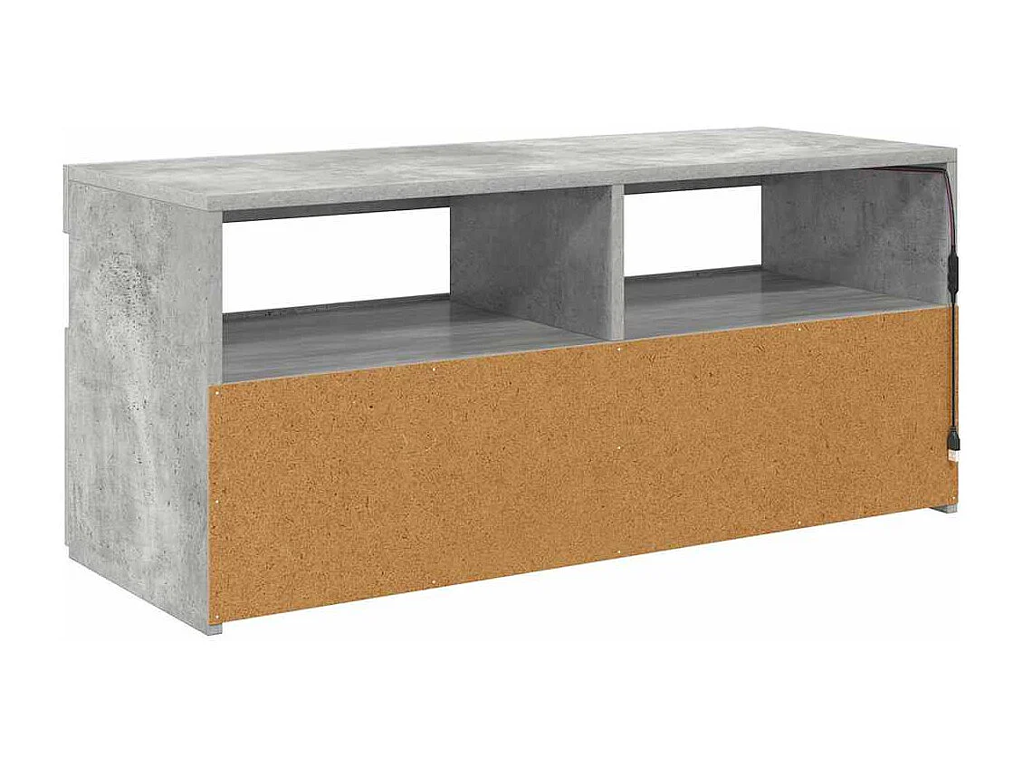 TV-Schrank mit LED-Leuchten Betongrau 90x35x40 cm