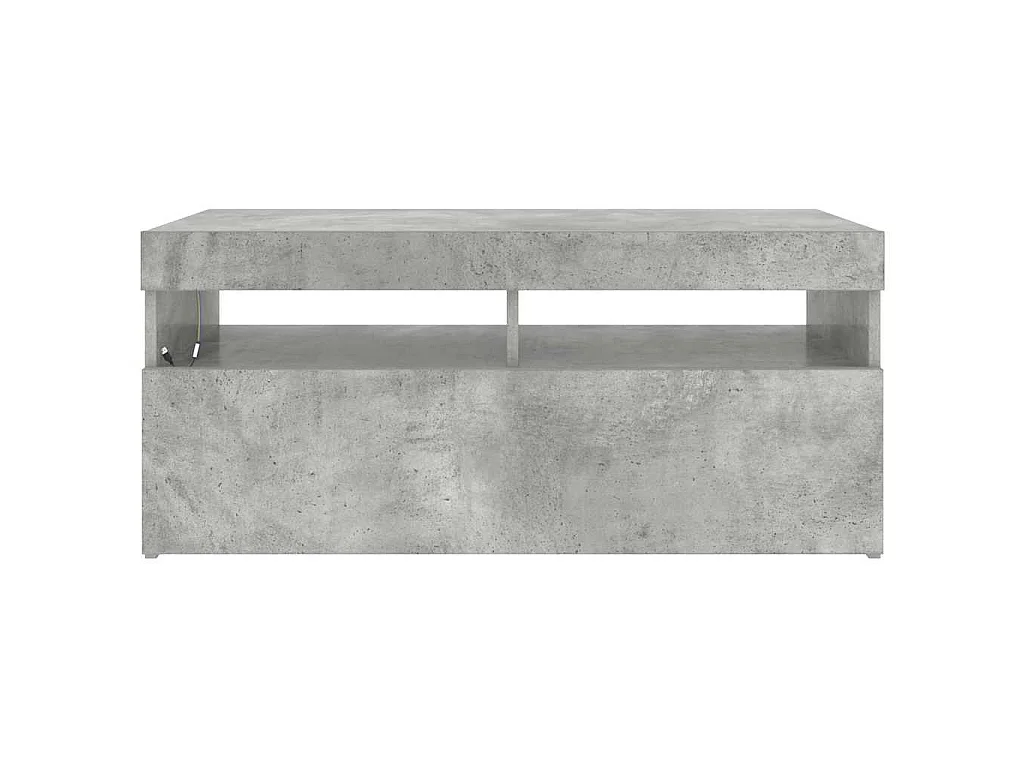TV-Schrank mit LED-Leuchten Betongrau 90x35x40 cm