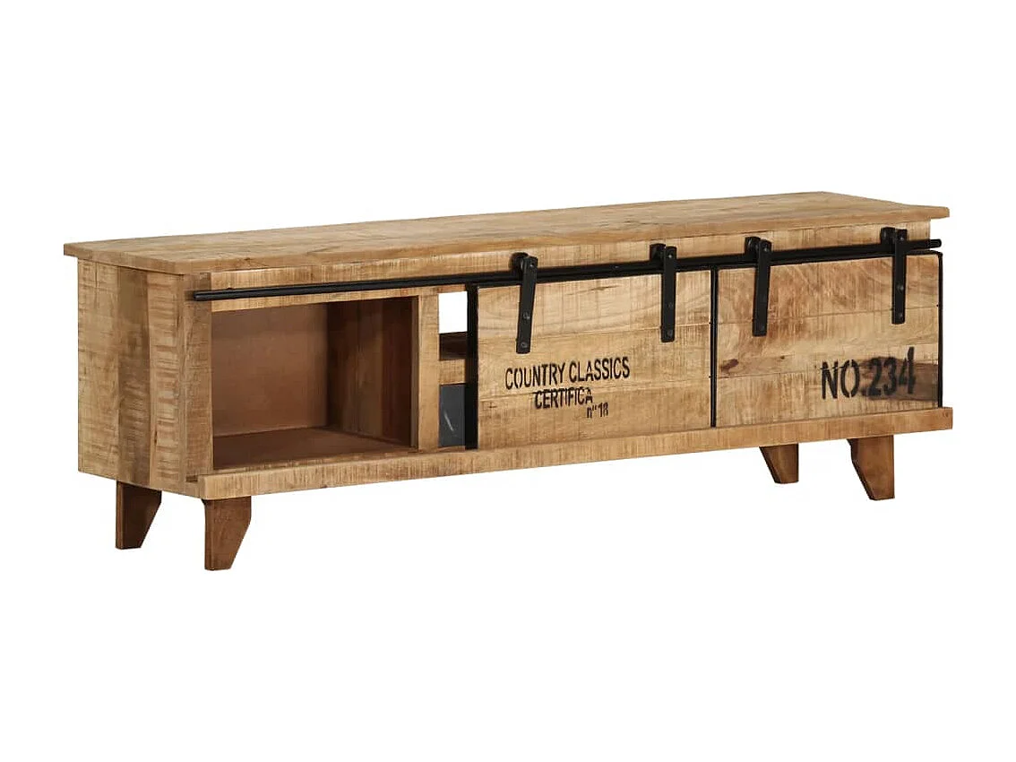 Mueble de TV de madera maciza de mango 120x30x40 cm
