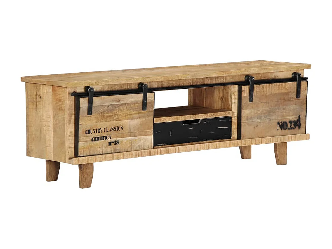 Meuble TV 120x30x40 cm Bois massif de manguier