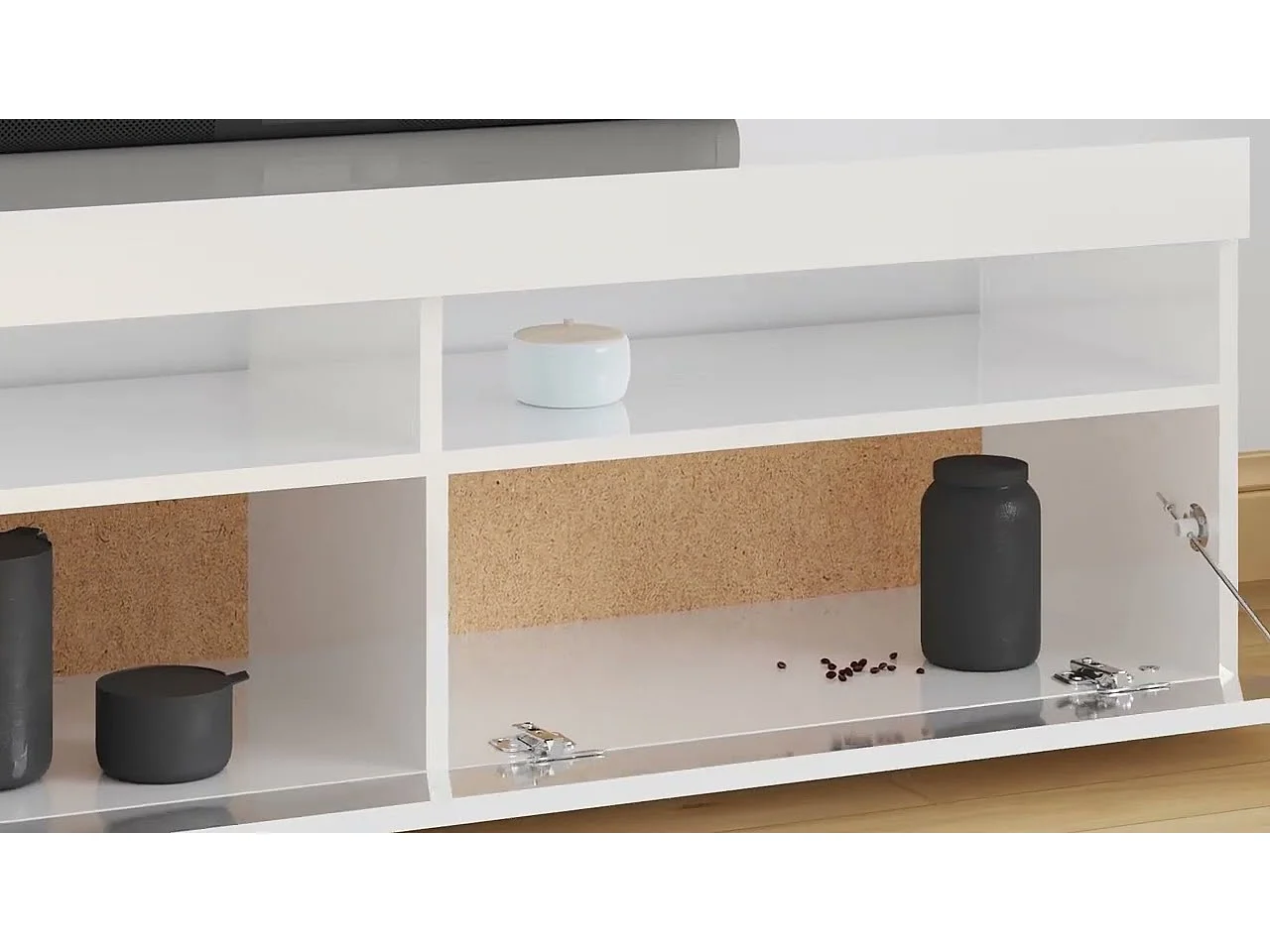 Tv-meubel met LED-verlichting 120x35x40 cm hoogglans wit