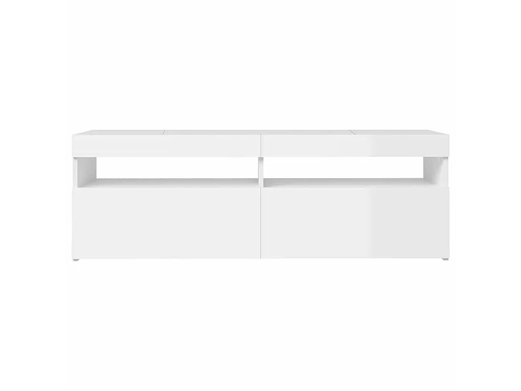 Meuble TV avec lumières LED blanc brillant 120x35x40 cm