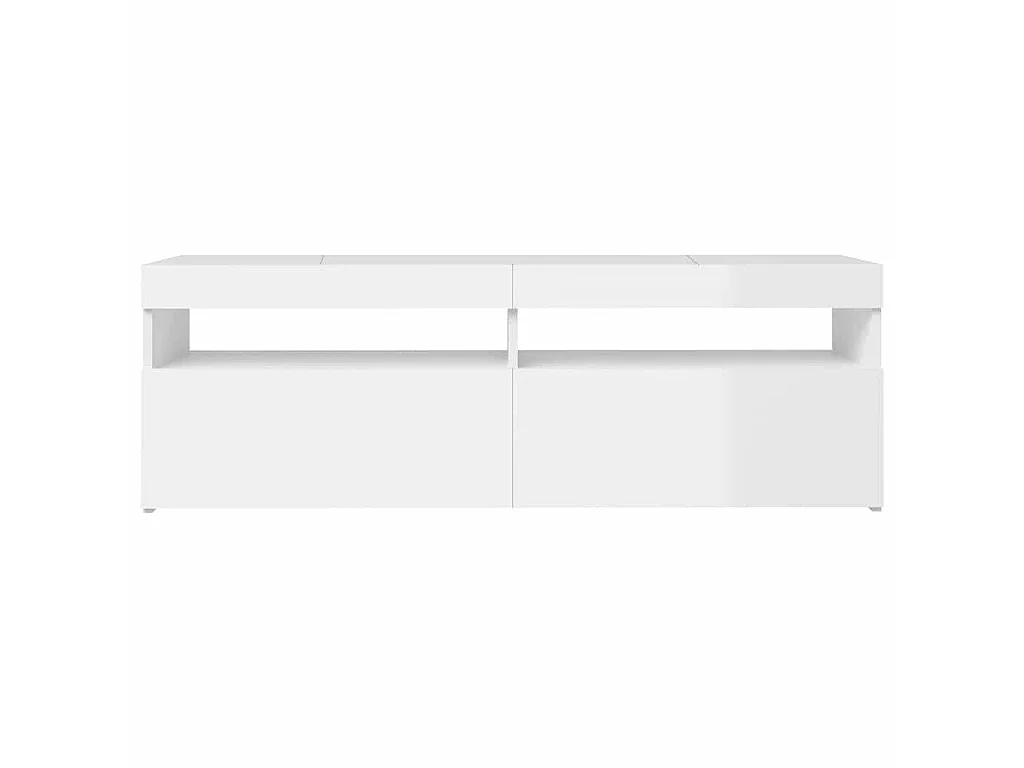TV-Schrank mit LED-Leuchten Hochglanz-Weiß 120x35x40 cm