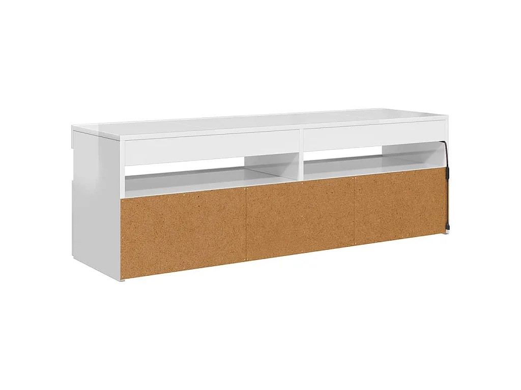 TV-Schrank mit LED-Leuchten Hochglanz-Weiß 120x35x40 cm