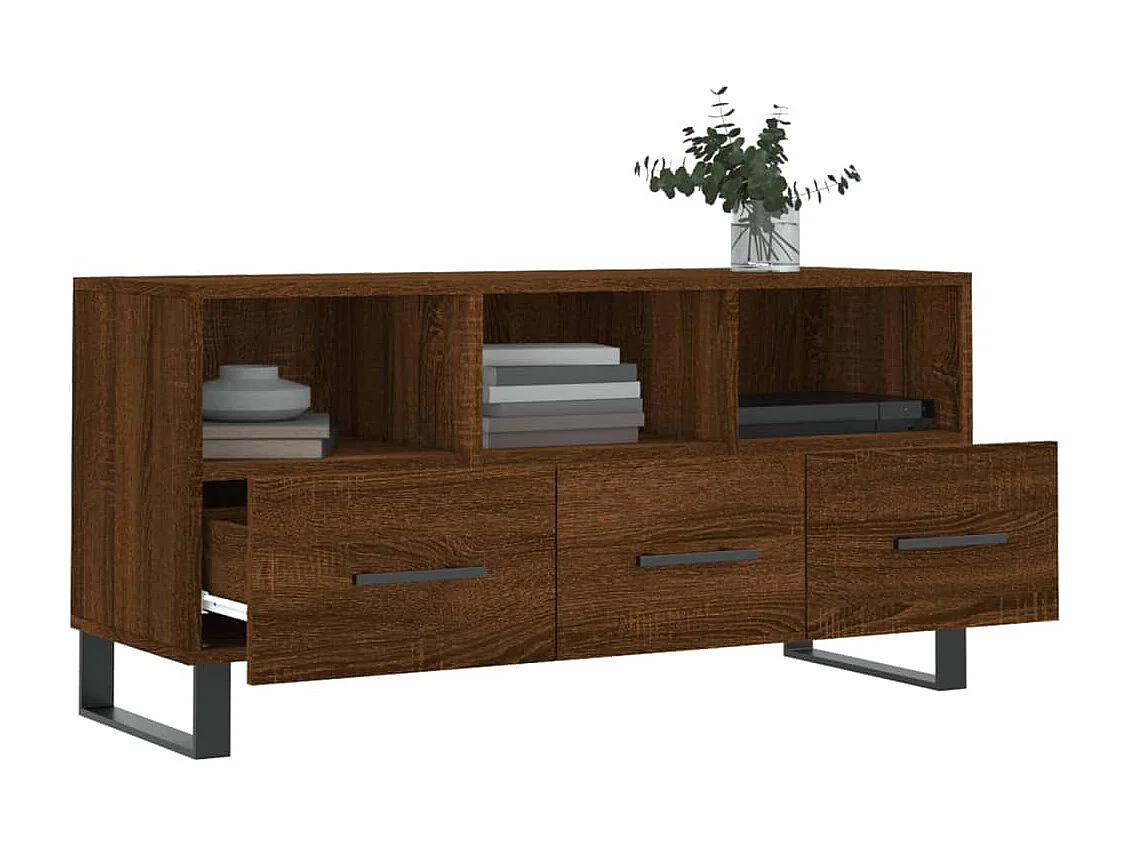 Móvel de TV 102x36x50 cm derivados de madeira carvalho castanho