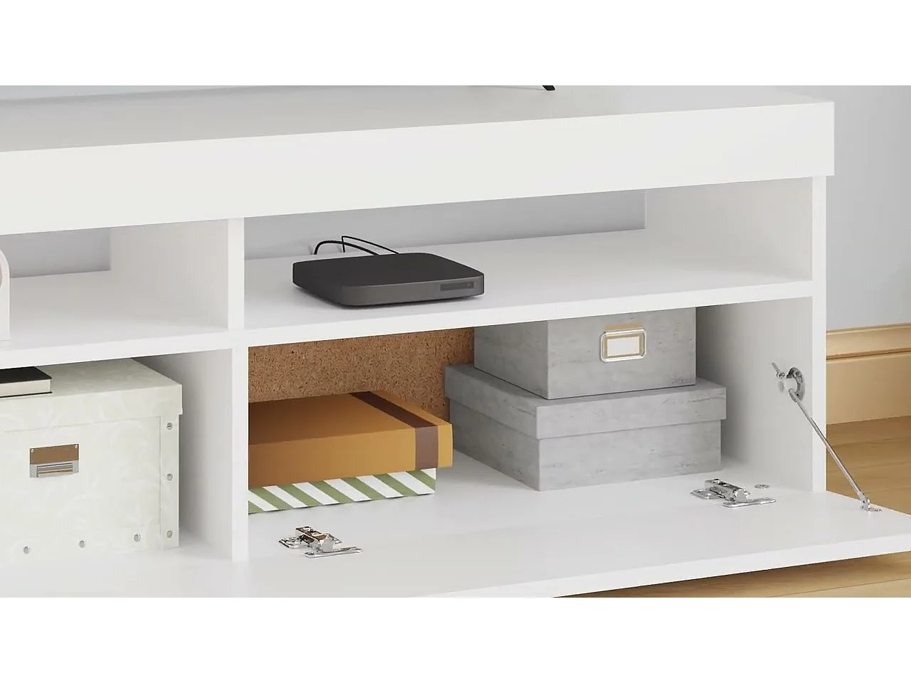 Meuble TV avec lumières LED blanc 120x35x40 cm