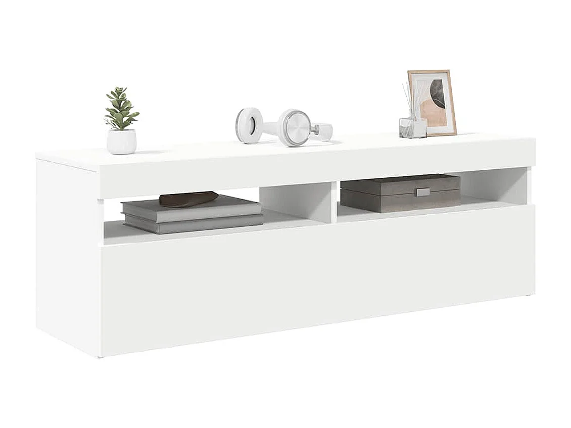 Mobile Porta TV con Luci LED Bianco 120x35x40 cm