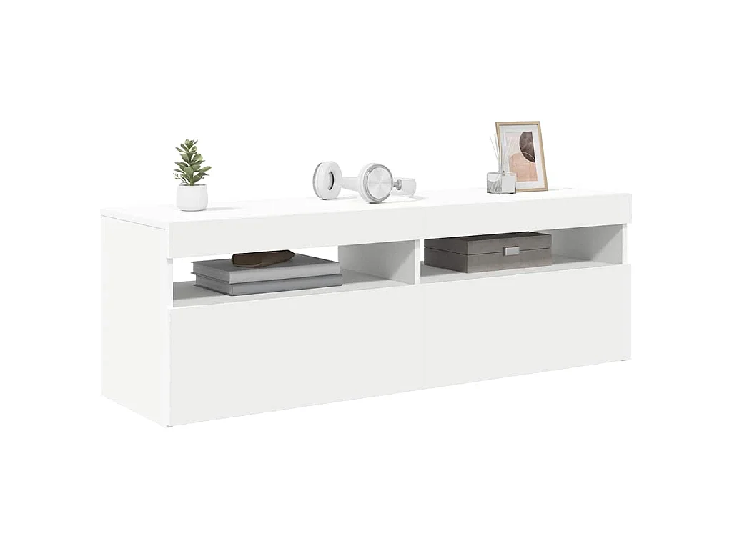 TV-Schrank mit LED-Leuchten Weiß 120x35x40 cm