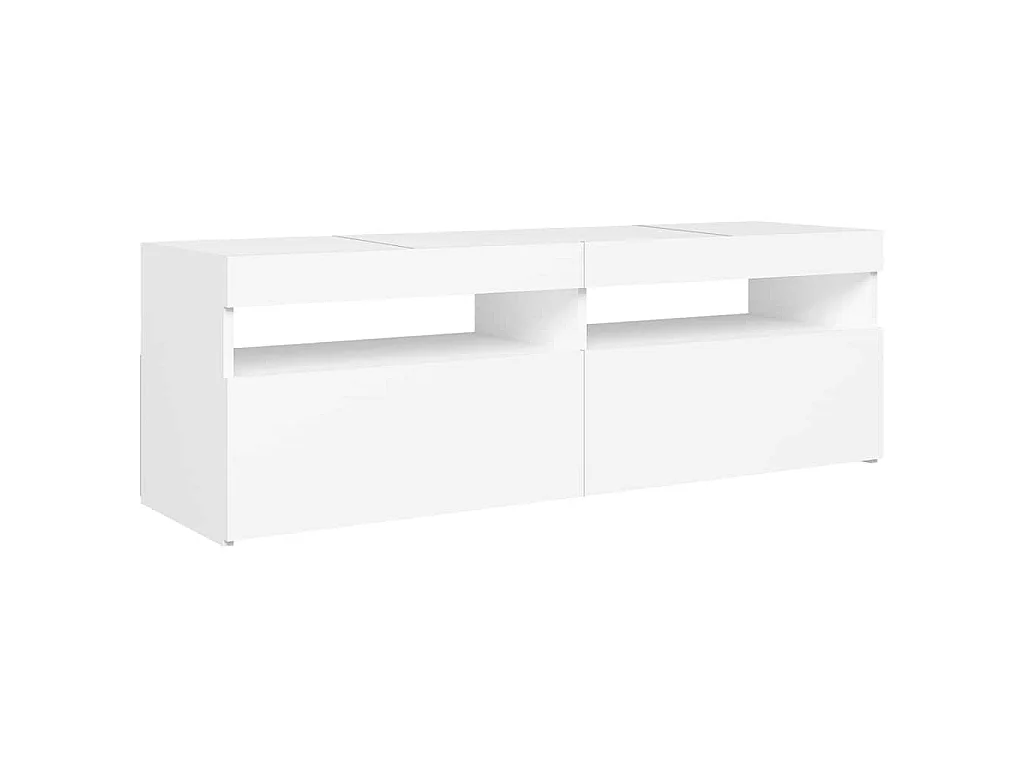Meuble TV avec lumières LED blanc 120x35x40 cm
