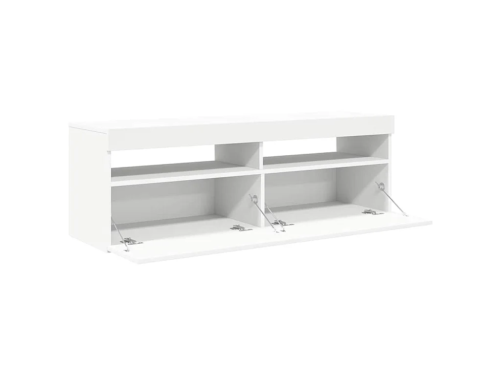Meuble TV avec lumières LED blanc 120x35x40 cm