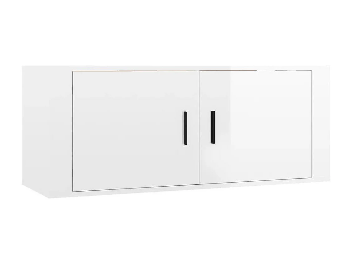 Ensemble de meubles TV 5 pcs Blanc brillant Bois d'ingénierie