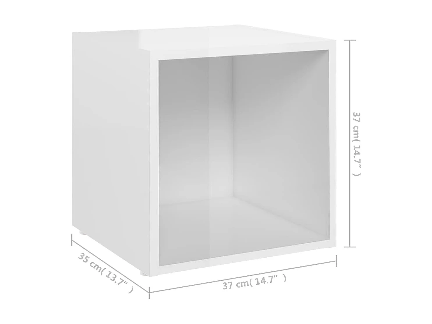 Meubles TV 4 pcs blanc brillant 37x35x37 cm bois d’ingénierie