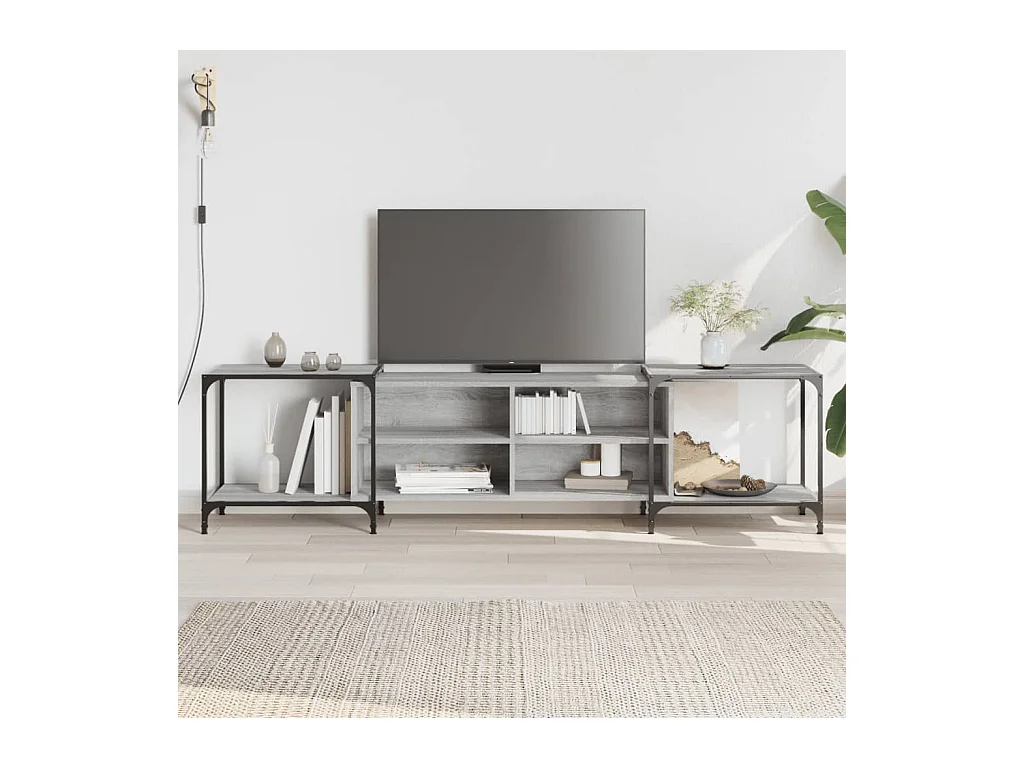 TV-Schrank Grau Sonoma 203x37x50 cm Holzwerkstoff