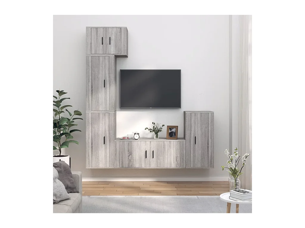Ensemble de meubles TV 5 pcs Sonoma gris Bois d'ingénierie