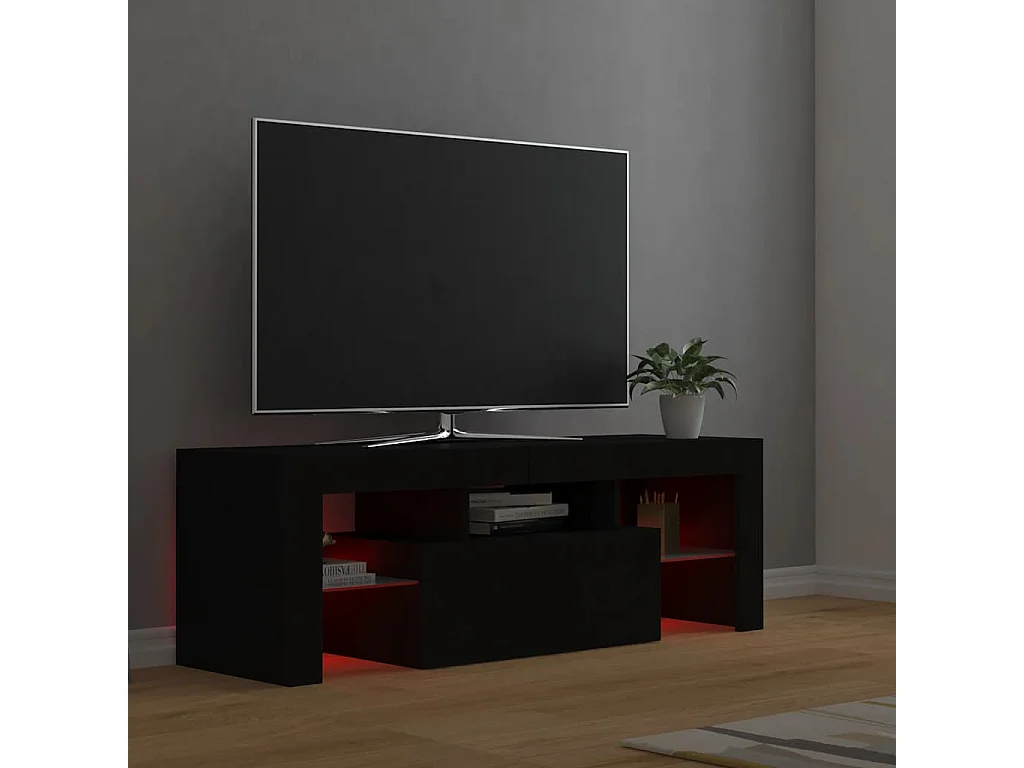 Meuble TV avec lumières LED noir 120x35x40 cm