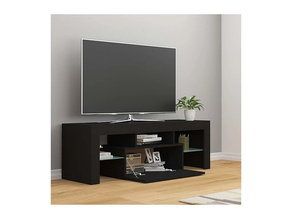 Meuble TV avec lumières LED noir 120x35x40 cm