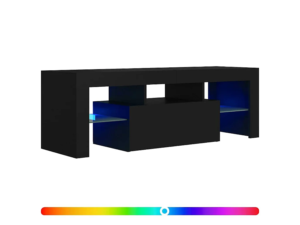 Tv-meubel met LED-verlichting 120x35x40 cm zwart