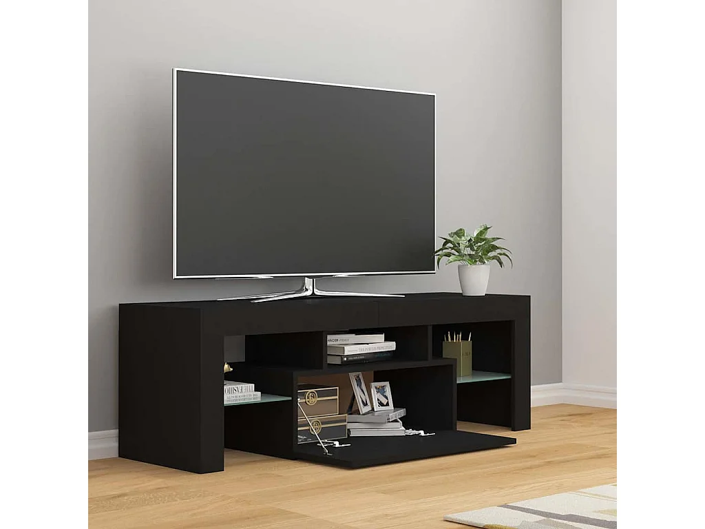 Tv-meubel met LED-verlichting 120x35x40 cm zwart