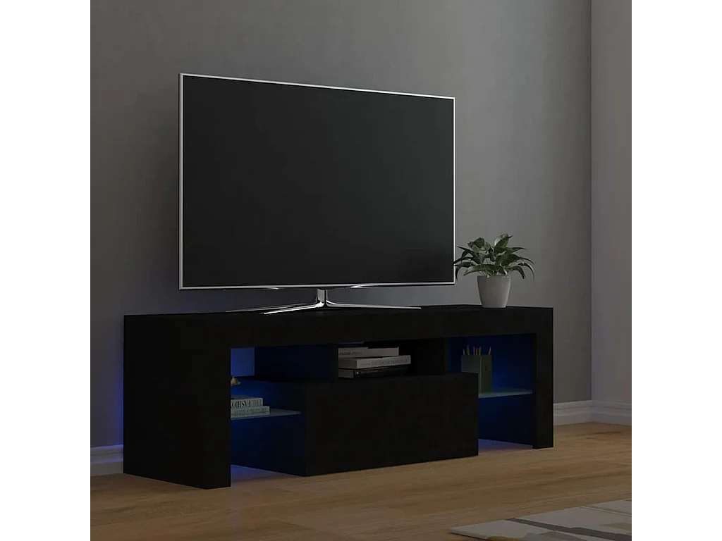 Tv-meubel met LED-verlichting 120x35x40 cm zwart