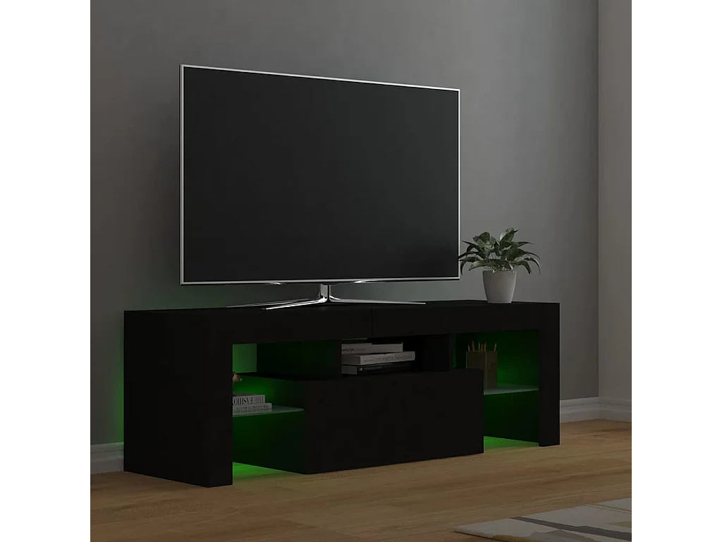 Tv-meubel met LED-verlichting 120x35x40 cm zwart