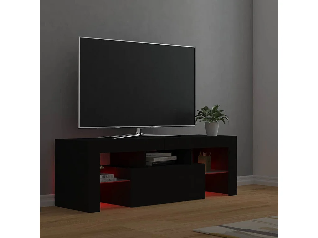 Tv-meubel met LED-verlichting 120x35x40 cm zwart