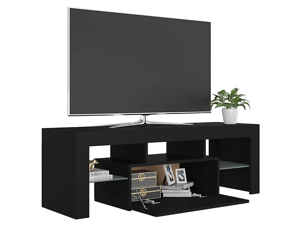 Tv-meubel met LED-verlichting 120x35x40 cm zwart