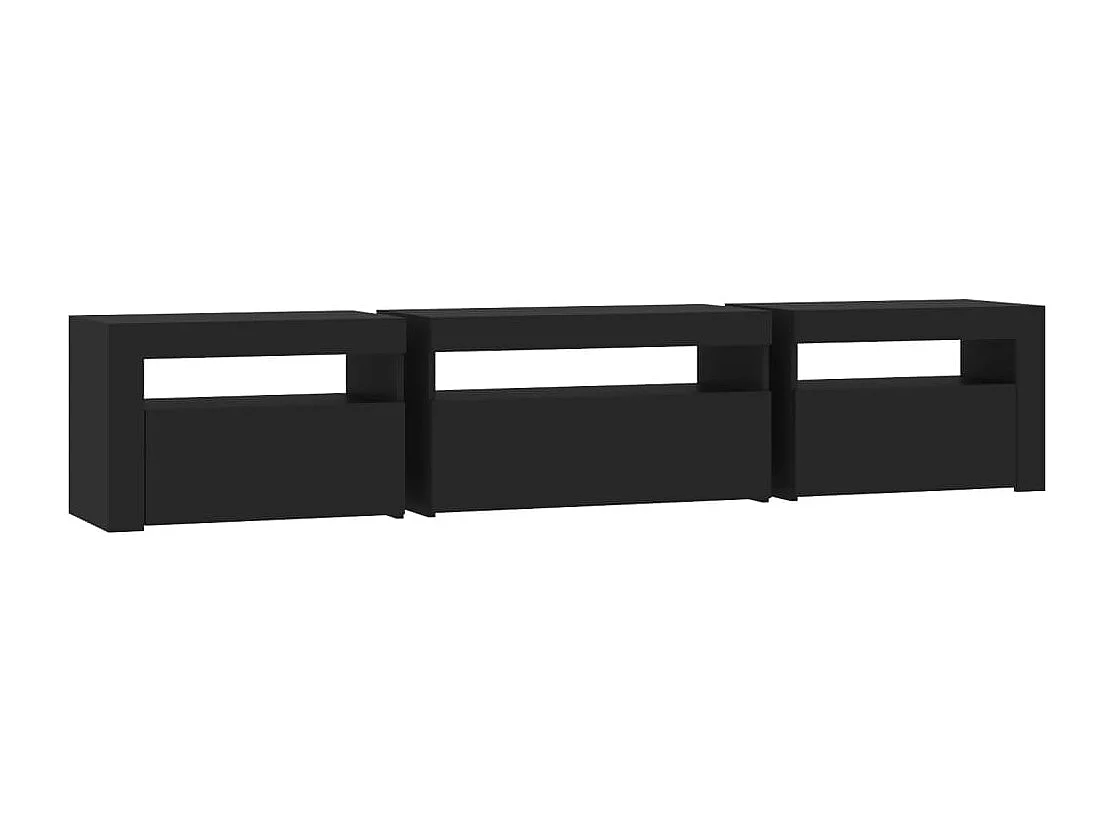 Mobile Porta TV con Luci LED Nero 195x35x40 cm