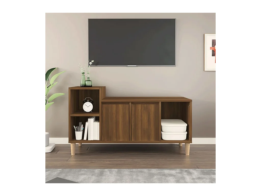 Meuble TV Chêne marron 100x35x55 cm Bois d'ingénierie