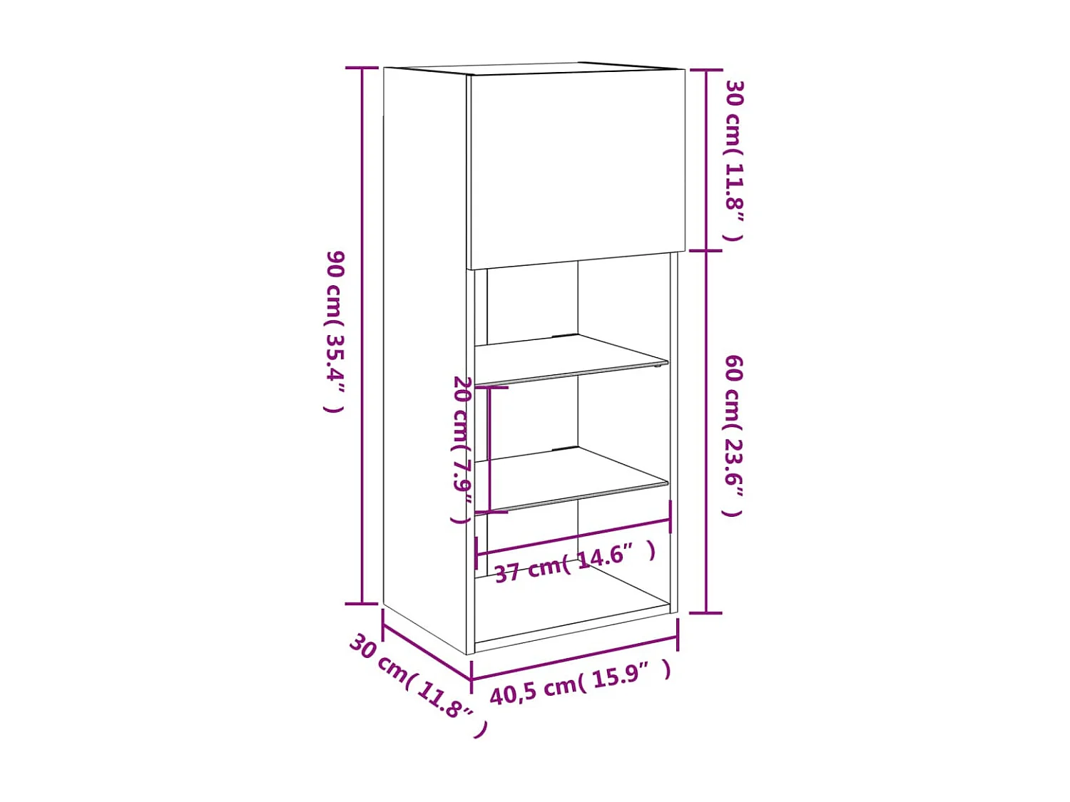 Meubles TV avec lumières LED 2 pcs chêne sonoma 40,5x30x90 cm