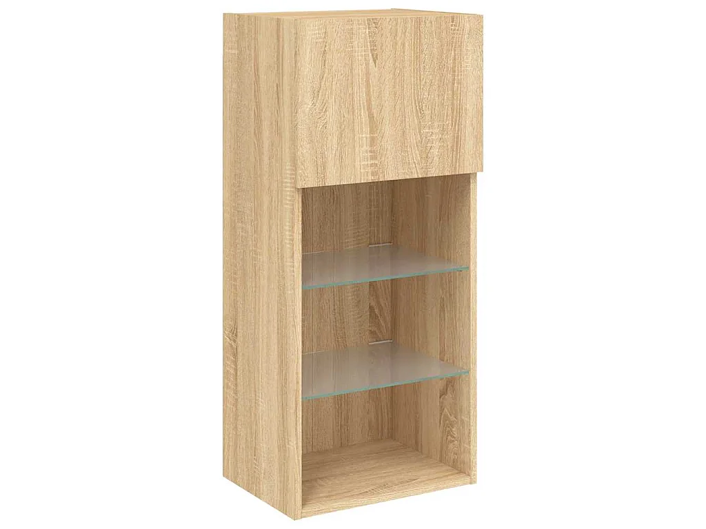 Muebles de TV con luces LED 2 uds roble Sonoma 40,5x30x90 cm