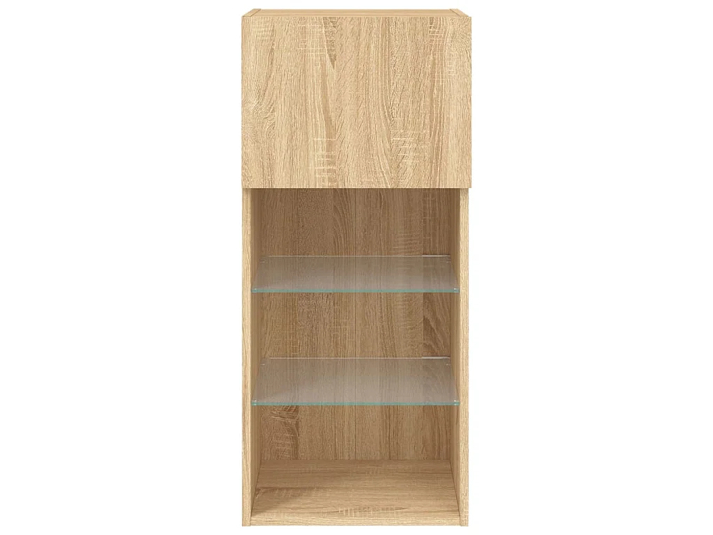 Muebles de TV con luces LED 2 uds roble Sonoma 40,5x30x90 cm